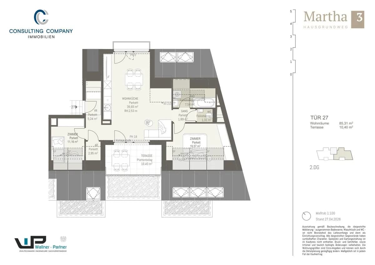 3-Zimmer-Wohnung kaufen in Wien – 85,31 m², € 530.200 – Bild 2 von 5
