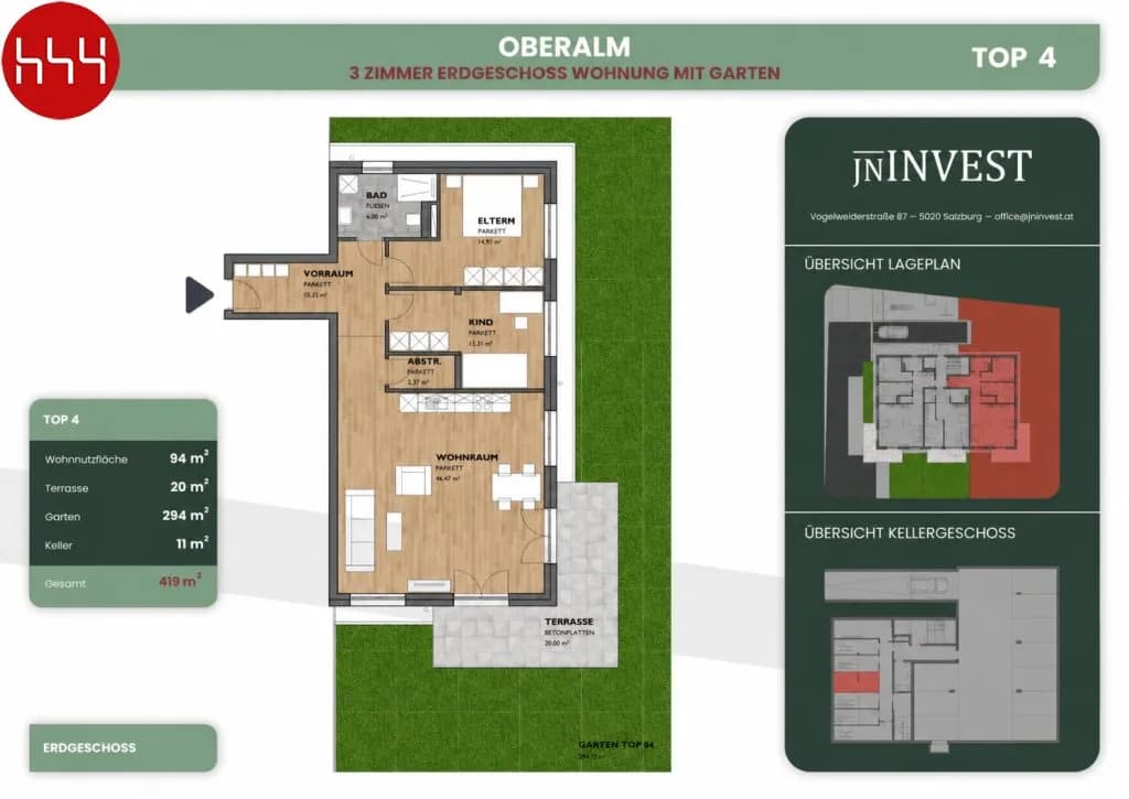 3-Zimmer-Wohnung kaufen in Hallein – 94 m², € 571.000 – Bild 3 von 3
