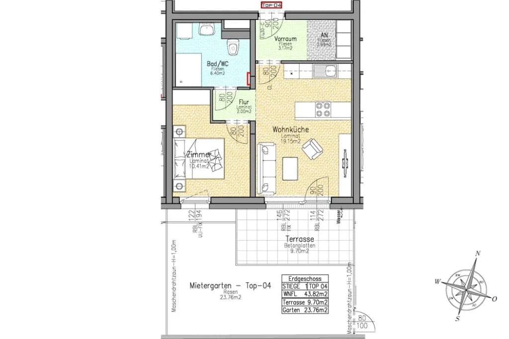 2-Zimmer-Wohnung mieten in Leoben – 43,82 m², € 729 – Bild 2 von 4