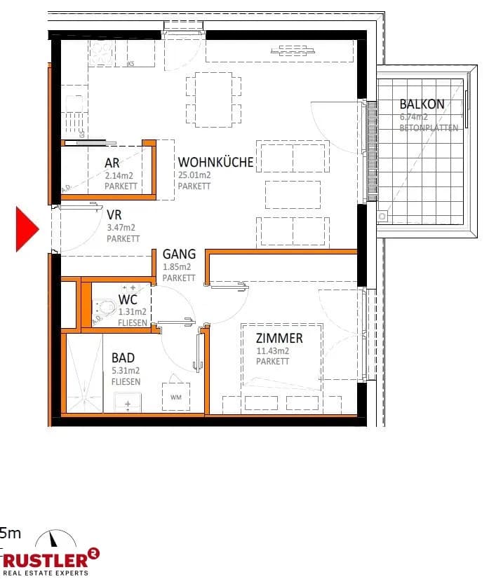 2-Zimmer-Wohnung kaufen in Wien – 50,52 m², € 314.000 – Bild 26 von 26