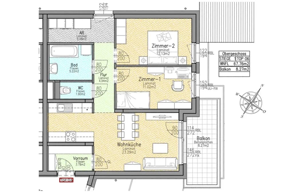 3-Zimmer-Wohnung kaufen in Leoben – 67,76 m², € 400.465 – Bild 2 von 4