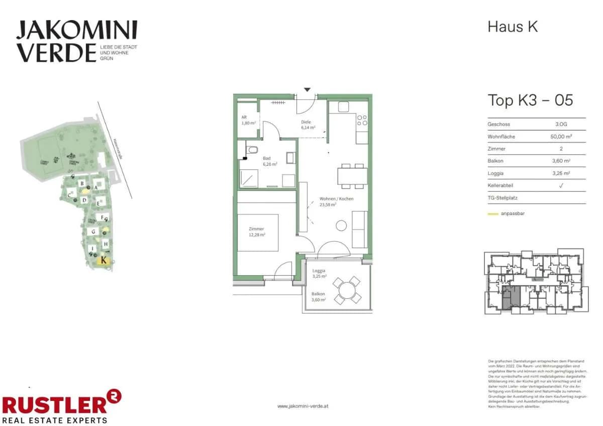 2-Zimmer-Wohnung kaufen in Graz – 50 m², € 265.000 – Bild 7 von 11