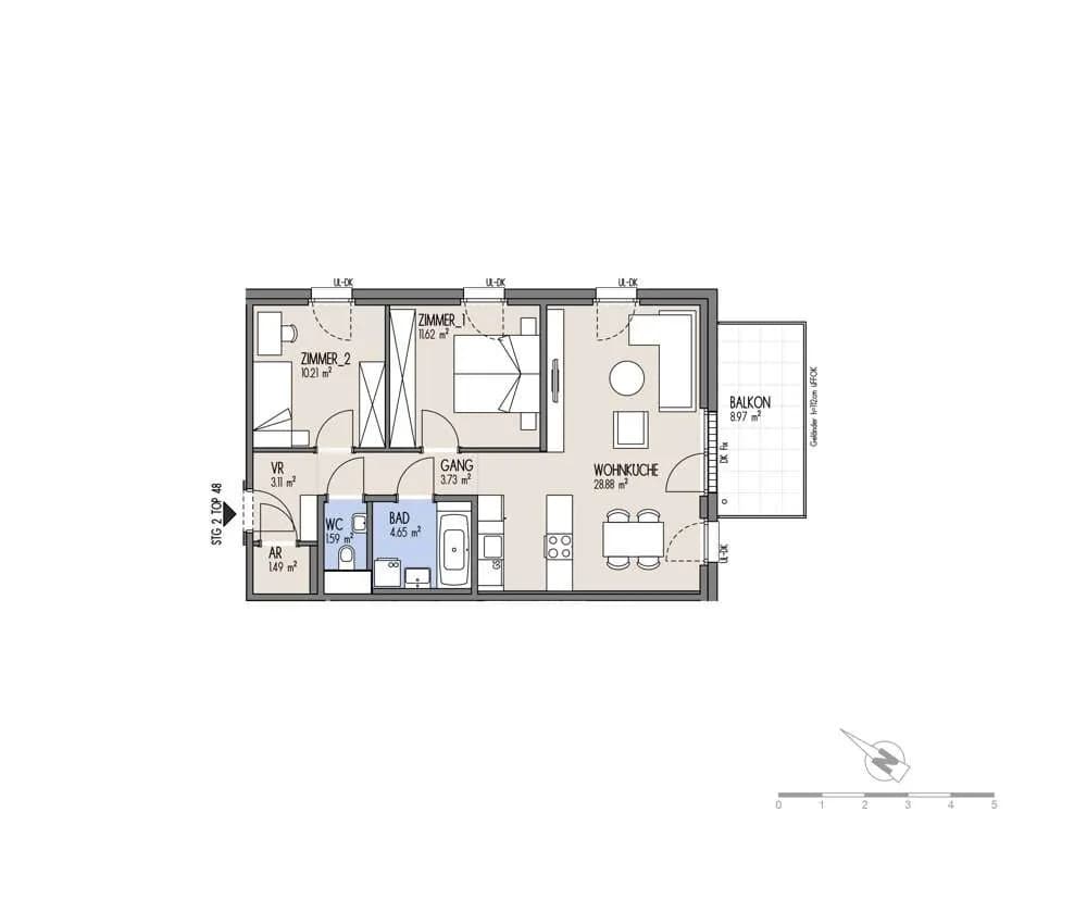 3-Zimmer-Wohnung kaufen in Wien – 65,51 m², € 390.000 – Bild 2 von 23