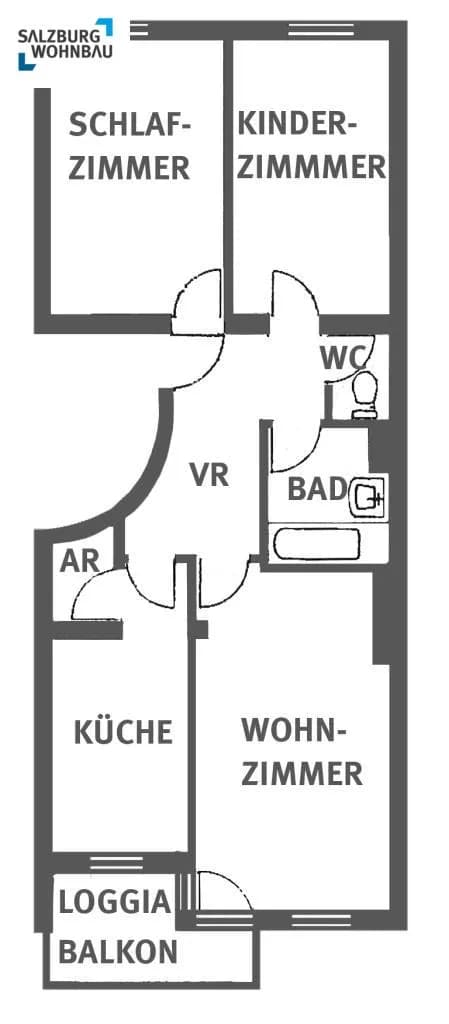 3-Zimmer-Wohnung mieten in Tamsweg – 72 m², € 942 – Bild 2 von 2