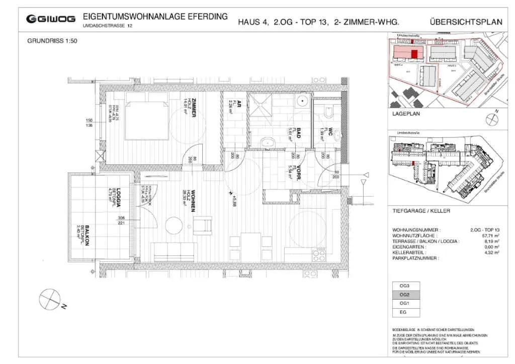 2-Zimmer-Wohnung kaufen in Eferding – 57,71 m², € 257.900 – Bild 3 von 5