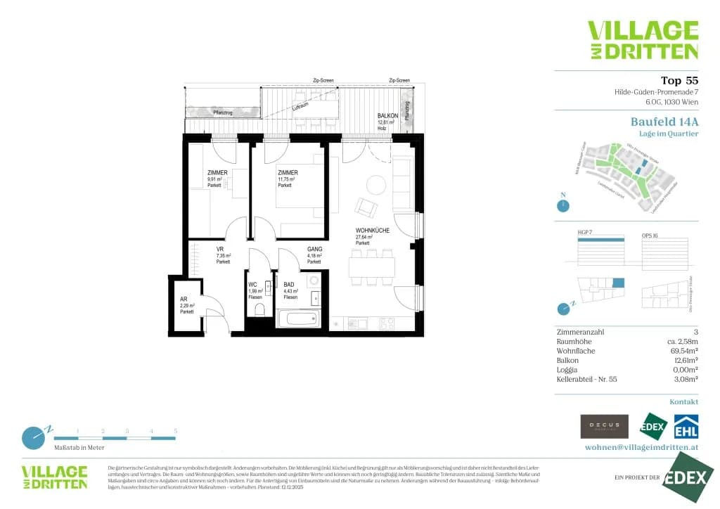 3-Zimmer-Wohnung kaufen in Wien – 69,54 m², € 553.500 – Bild 11 von 11