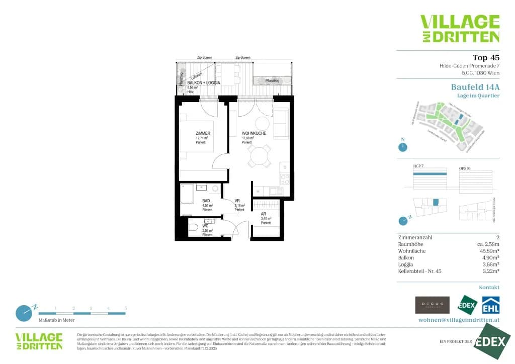 2-Zimmer-Wohnung kaufen in Wien – 45,89 m², € 370.800 – Bild 11 von 11