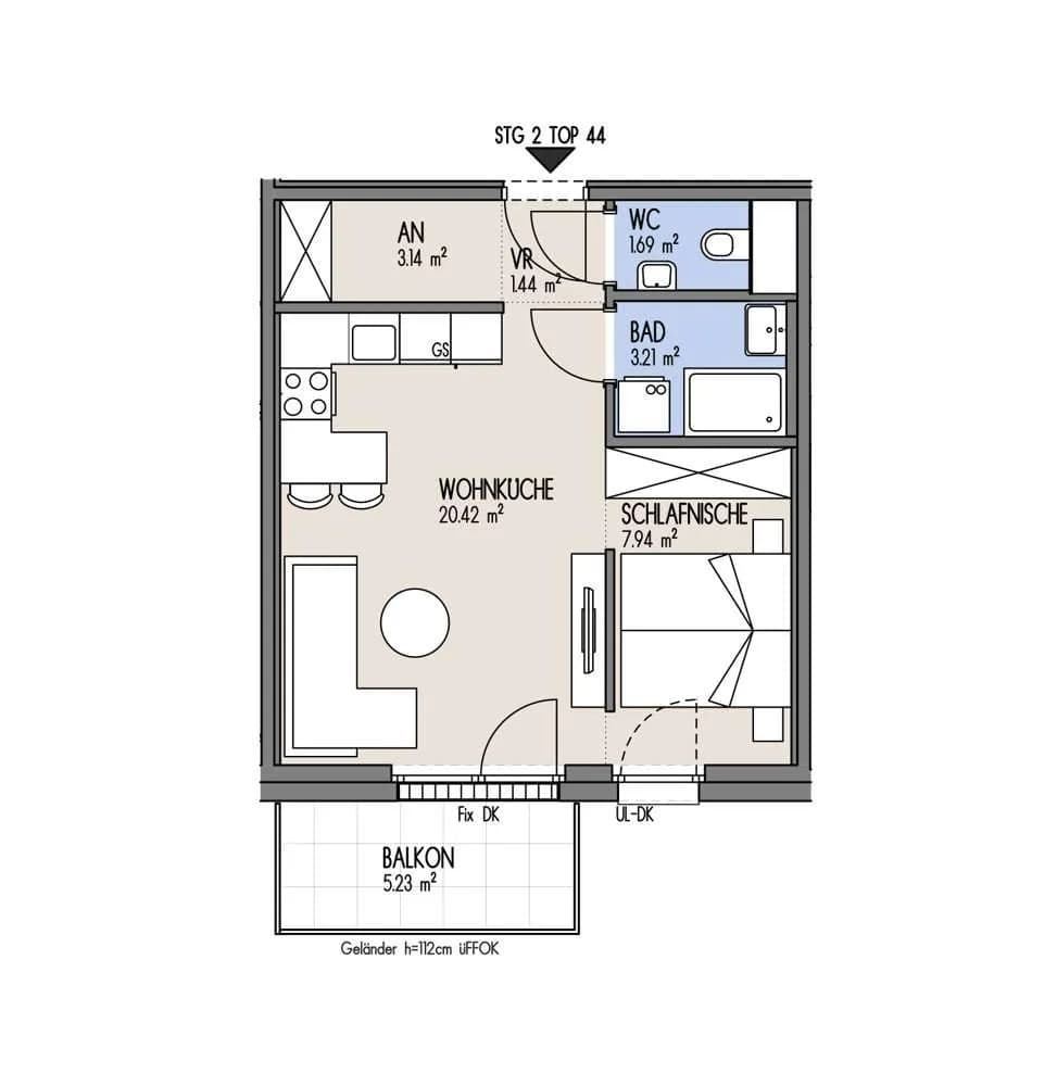 1-Zimmer-Wohnung kaufen in Wien – 37,84 m², € 232.000 – Bild 2 von 21
