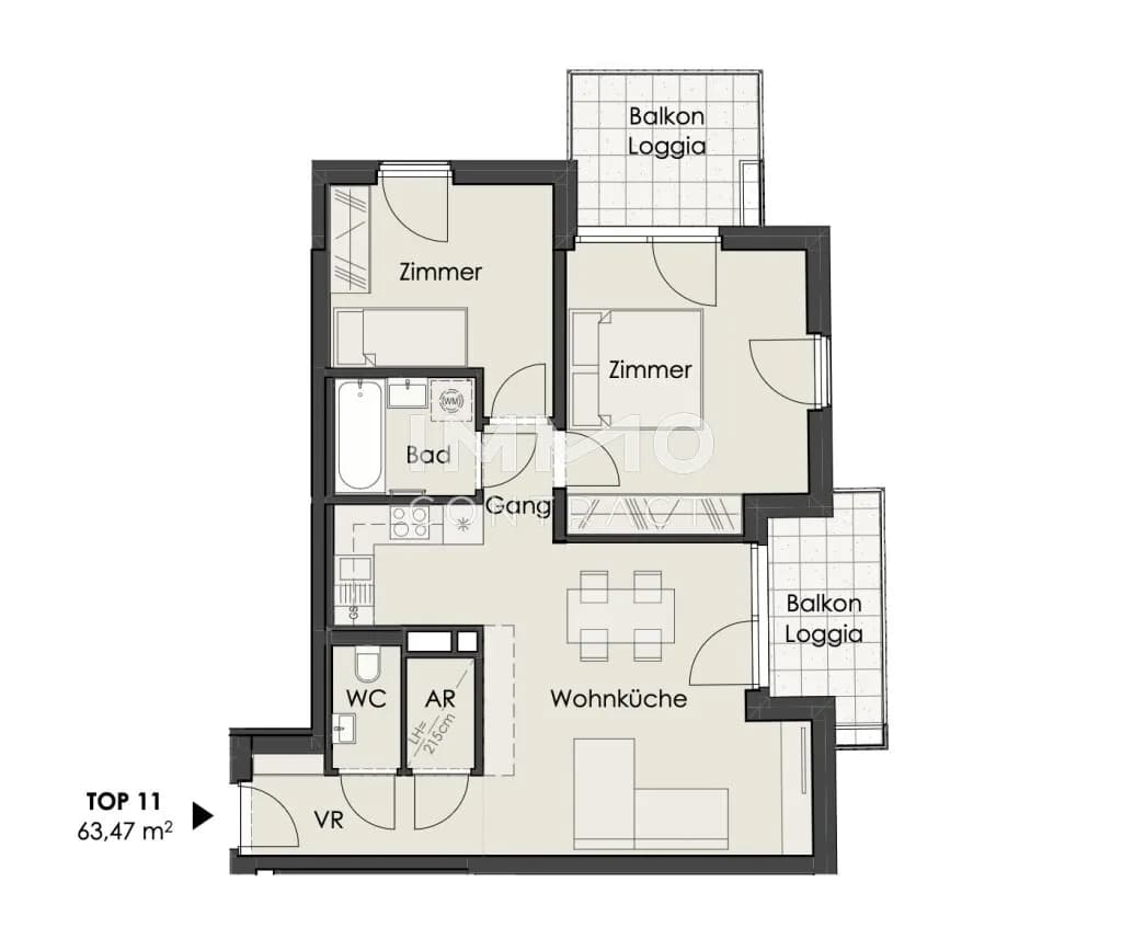 3-Zimmer-Wohnung kaufen in Wien – 63,47 m², € 454.000 – Bild 9 von 10