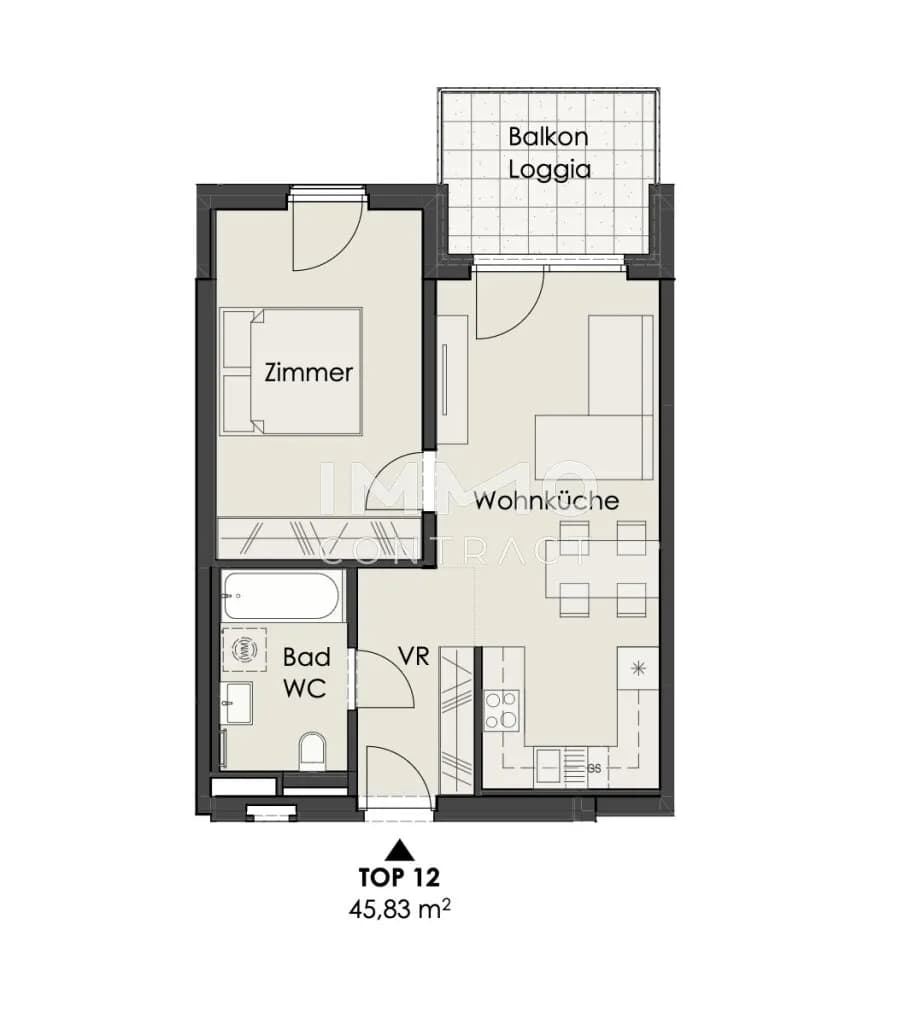 2-Zimmer-Wohnung kaufen in Wien – 45,83 m², € 344.000 – Bild 9 von 10