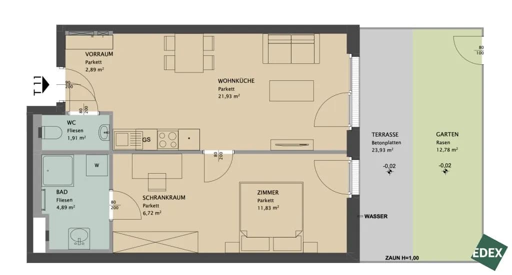 2-Zimmer-Wohnung mieten in Wien – 50 m², € 1.049 – Bild 16 von 16