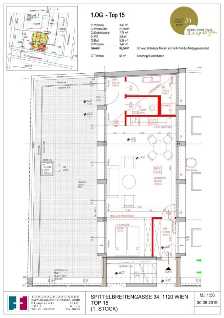 1-Zimmer-Wohnung mieten in Wien – 52,84 m², € 1.298 – Bild 27 von 27