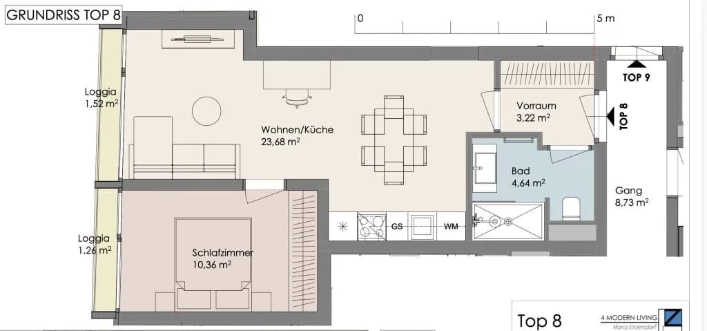 2-Zimmer-Wohnung kaufen in Mödling – 41,9 m², € 286.900 – Bild 4 von 4