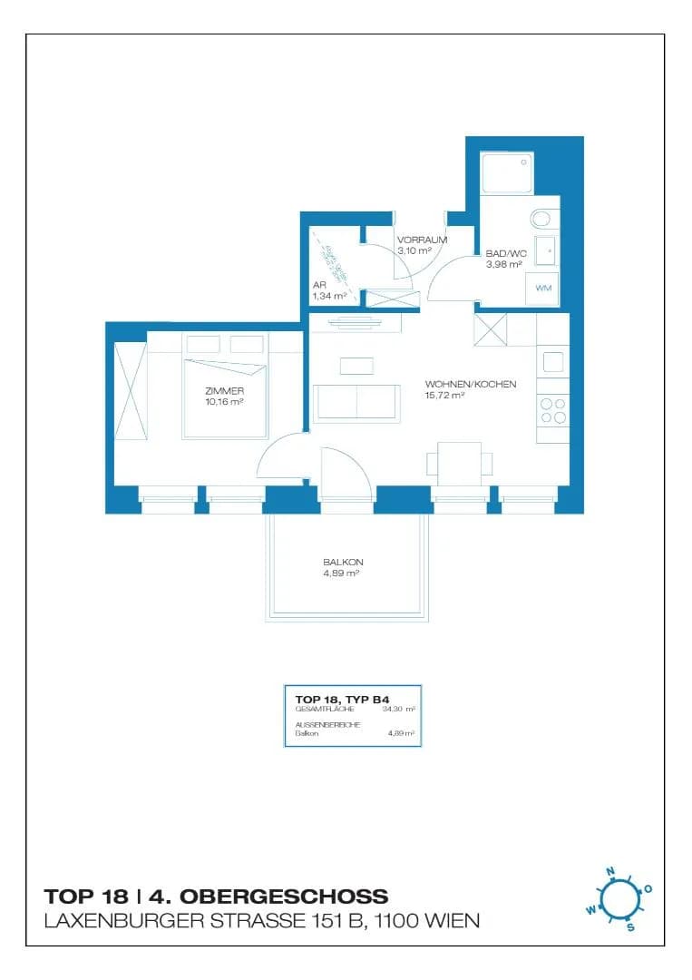 1-Zimmer-Wohnung mieten in Wien – 33,89 m², € 679 – Bild 9 von 11