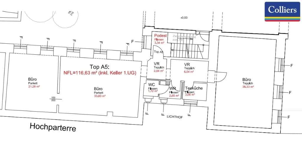 3-Zimmer-Gewerbeimmobilie mieten in Wien – 117 m², € 2.305 – Bild 8 von 9