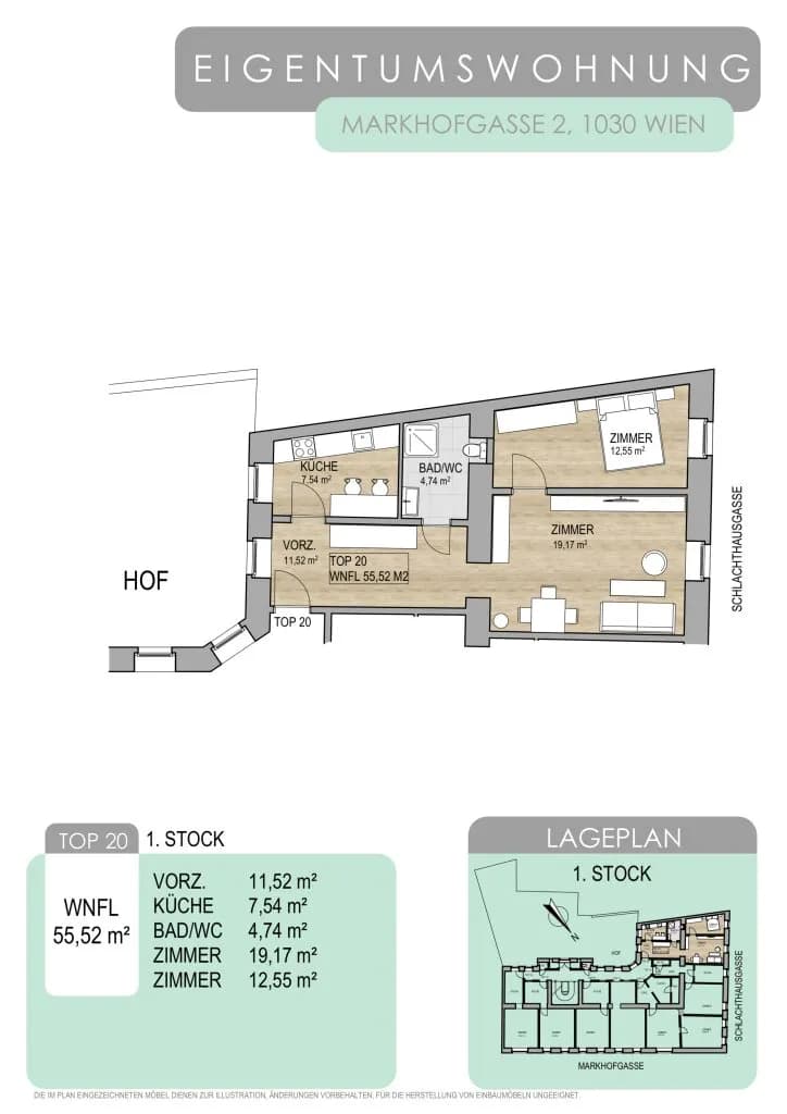 2-Zimmer-Wohnung kaufen in Wien – 55,52 m², € 270.000 – Bild 23 von 23