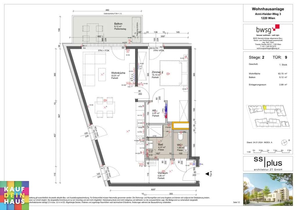 2-Zimmer-Wohnung kaufen in Wien – 63,41 m², € 299.000 – Bild 19 von 28
