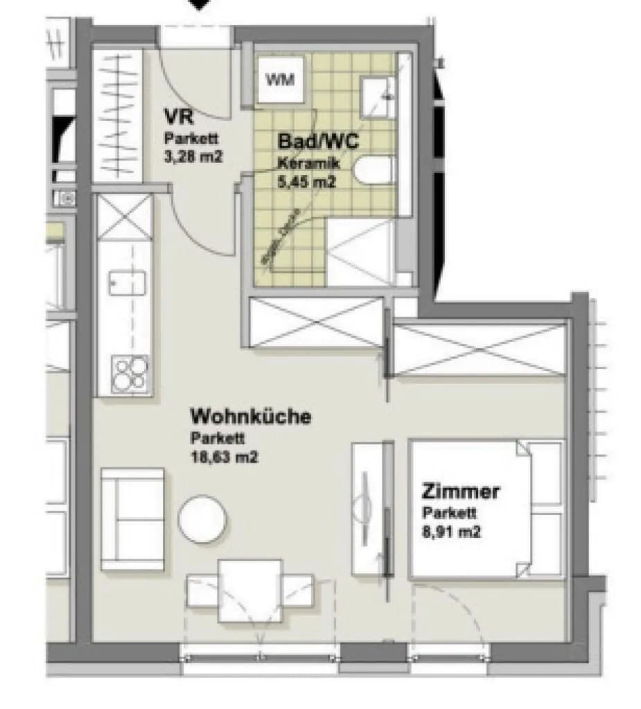 2-Zimmer-Wohnung mieten in Wien – 37 m², € 990 – Bild 8 von 8