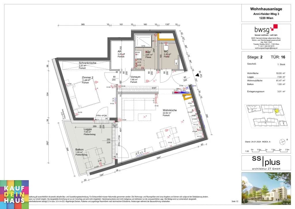 2-Zimmer-Wohnung kaufen in Wien – 53,93 m², € 279.000 – Bild 19 von 28