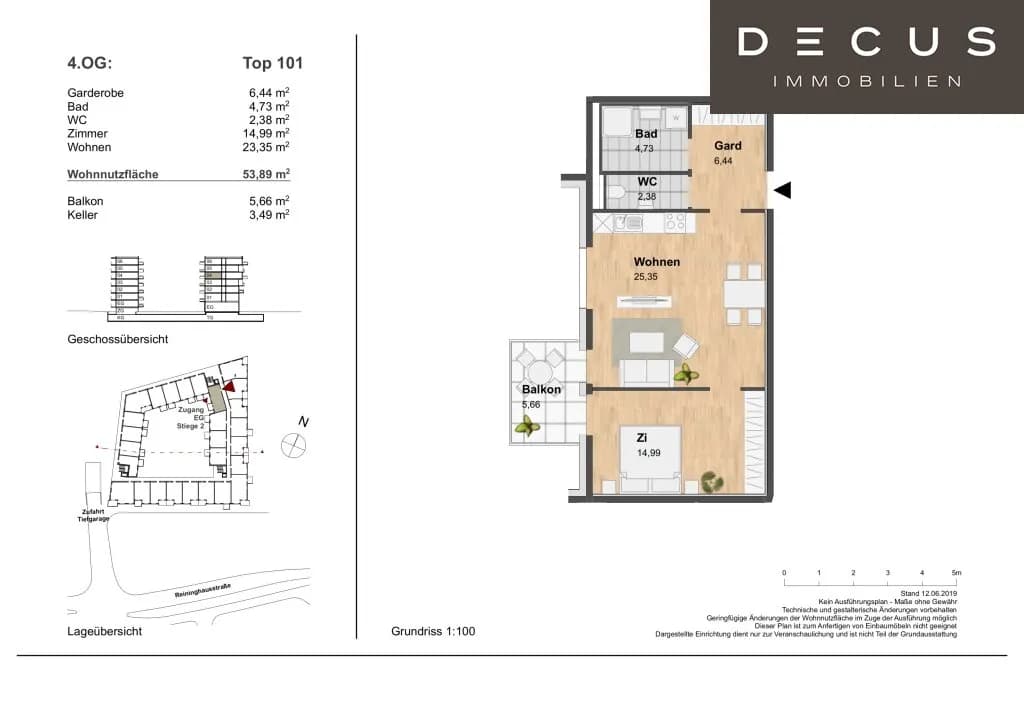 2-Zimmer-Wohnung mieten in Graz – 53,89 m², € 849 – Bild 14 von 14