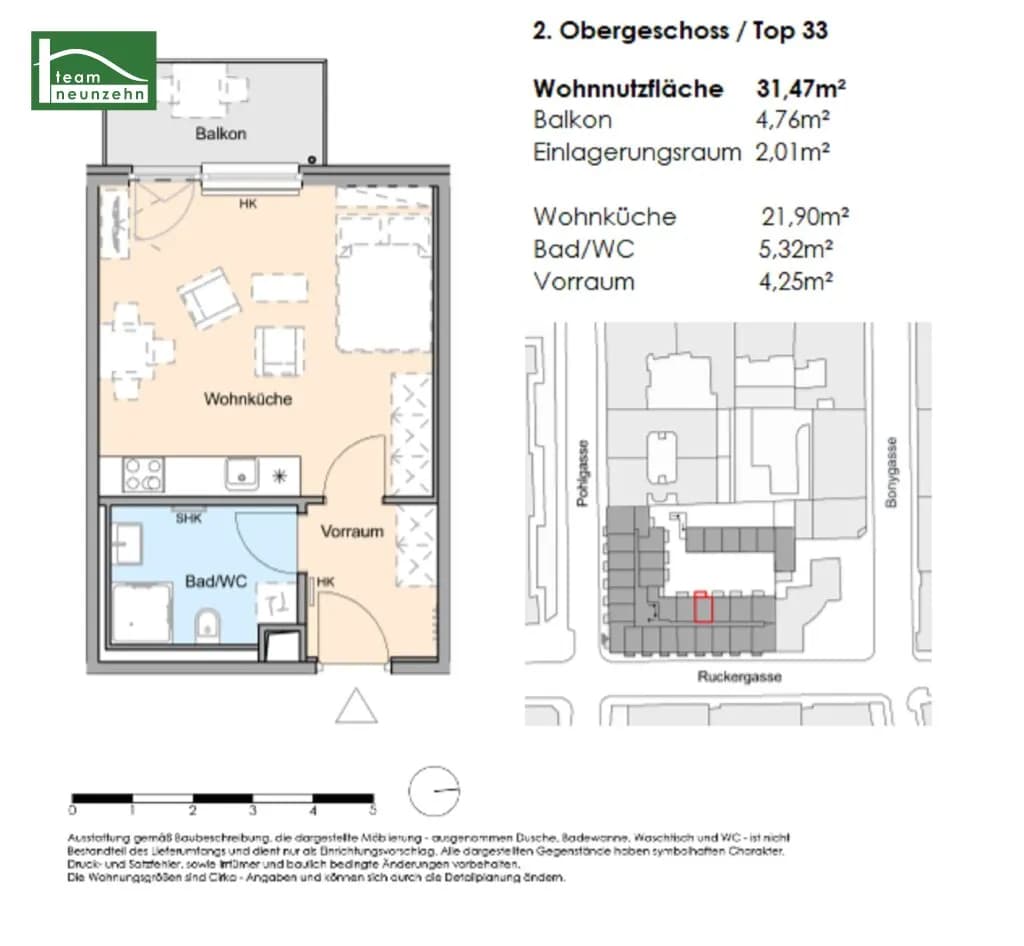 1-Zimmer-Wohnung mieten in Wien – 31,47 m², € 689 – Bild 15 von 15