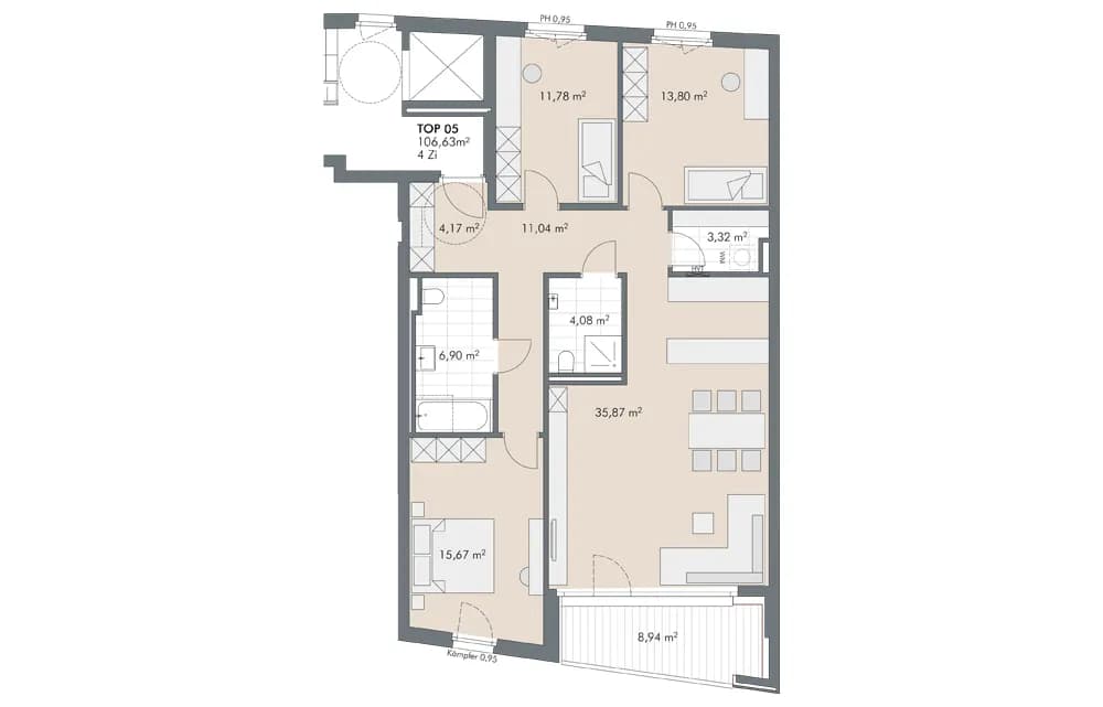 4-Zimmer-Wohnung kaufen in Schwaz – 106,63 m², € 678.000 – Bild 6 von 6