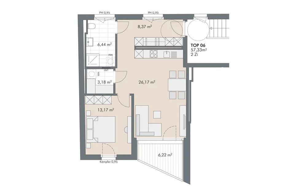2-Zimmer-Wohnung kaufen in Schwaz – 57,33 m², € 398.000 – Bild 6 von 6