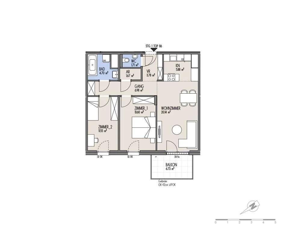 3-Zimmer-Wohnung kaufen in Wien – 70,01 m², € 445.000 – Bild 2 von 20