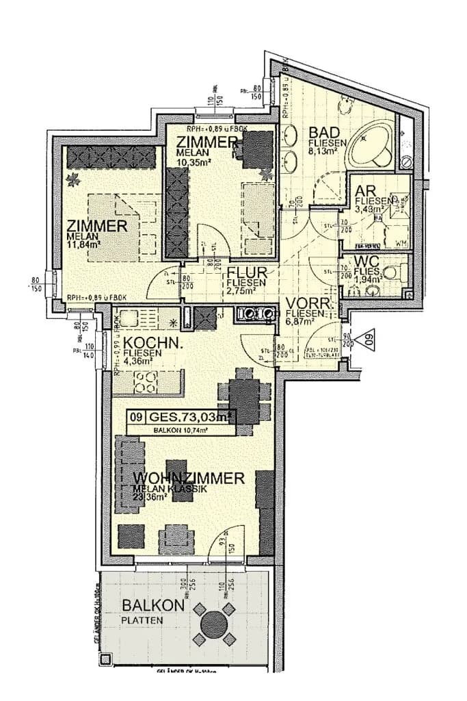 3-Zimmer-Wohnung kaufen in Sankt Pölten Land – 73 m², € 260.000 – Bild 11 von 11
