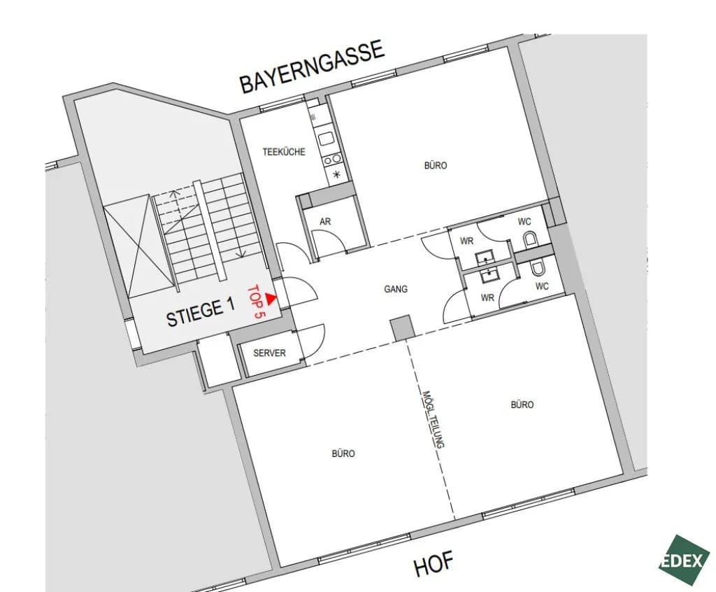 2-Zimmer-Gewerbeimmobilie mieten in Wien – 122 m², € 2.392 – Bild 10 von 10