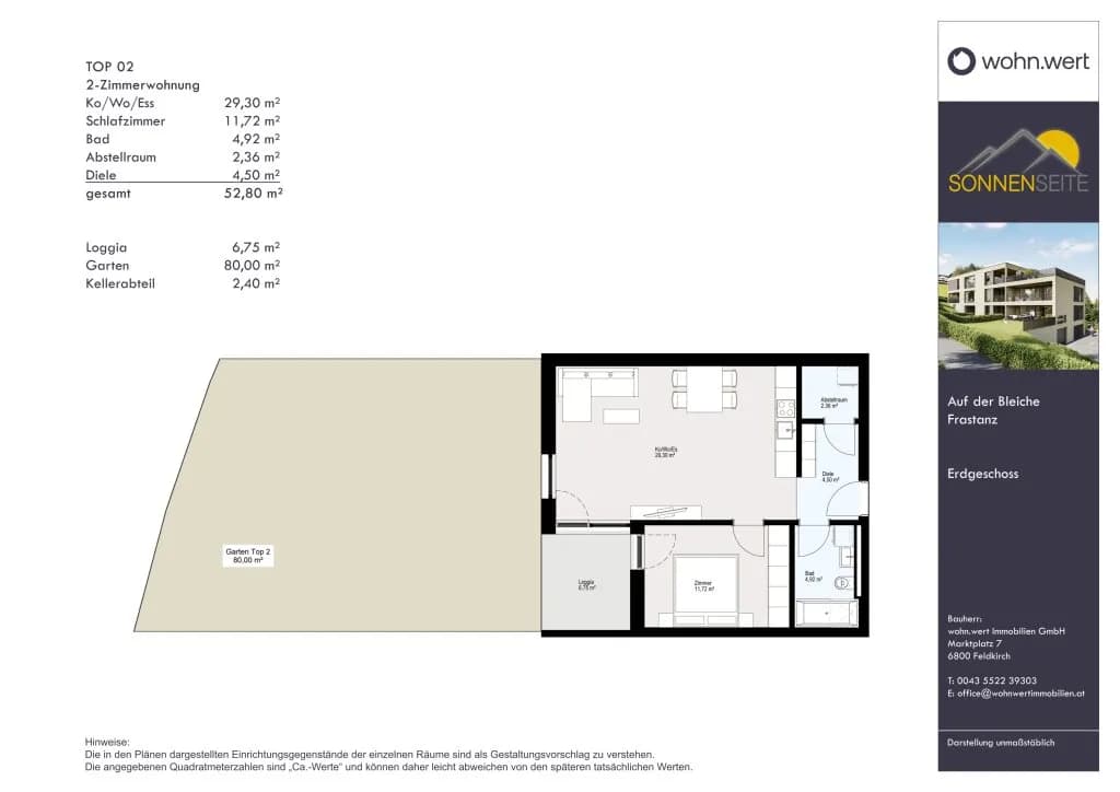 2-Zimmer-Wohnung kaufen in Feldkirch – 52,8 m², € 369.000 – Bild 5 von 5