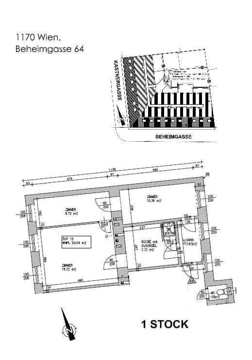 3-Zimmer-Wohnung kaufen in Wien – 50,03 m², € 149.000 – Bild 18 von 19