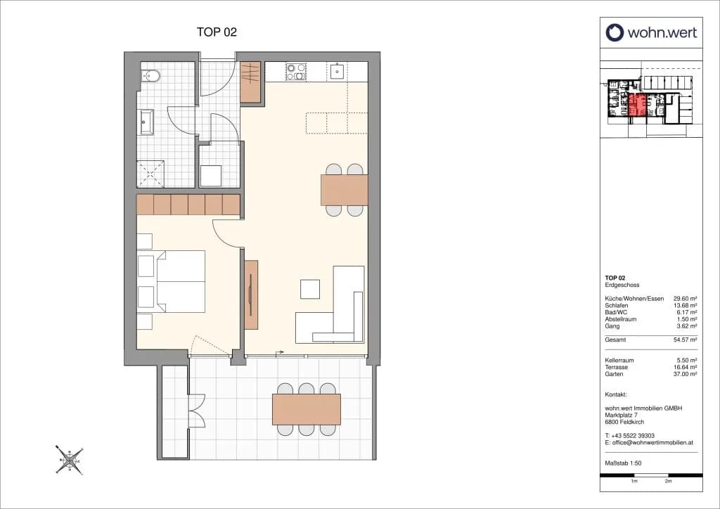 2-Zimmer-Wohnung kaufen in Feldkirch – 55,61 m², € 380.000 – Bild 5 von 6