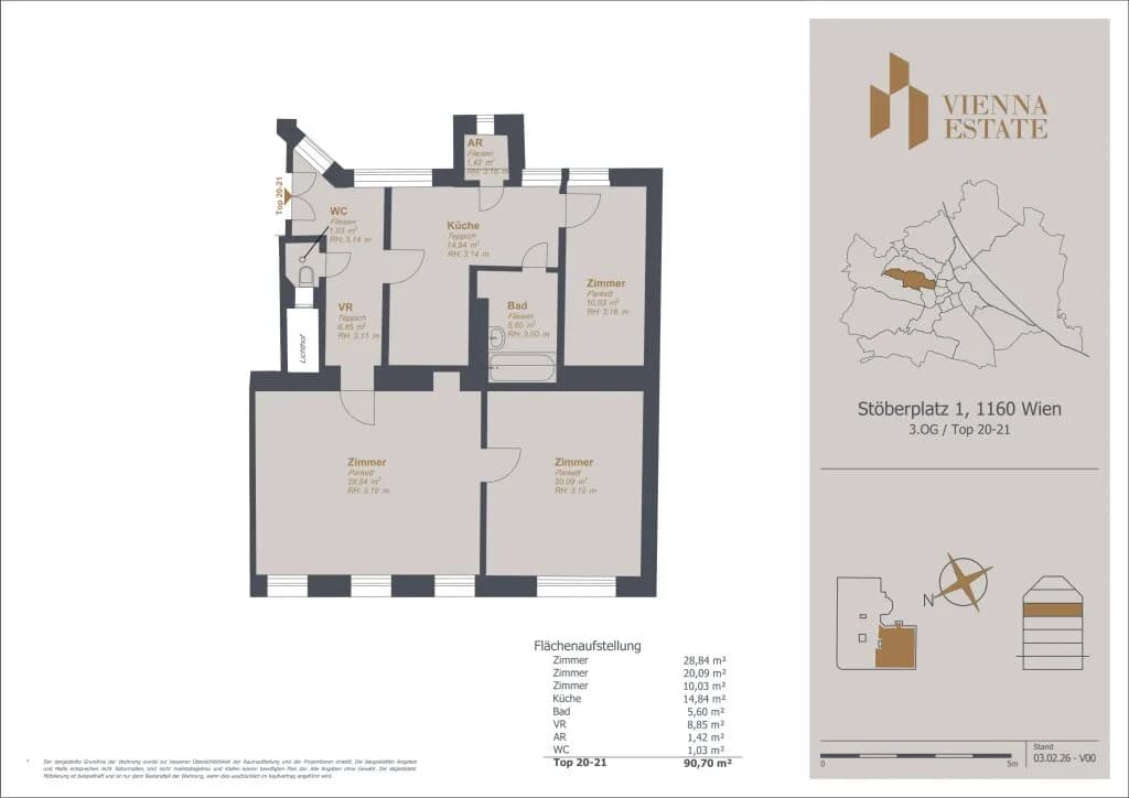 3-Zimmer-Wohnung kaufen in Wien – 90,7 m², € 390.000 – Bild 10 von 10
