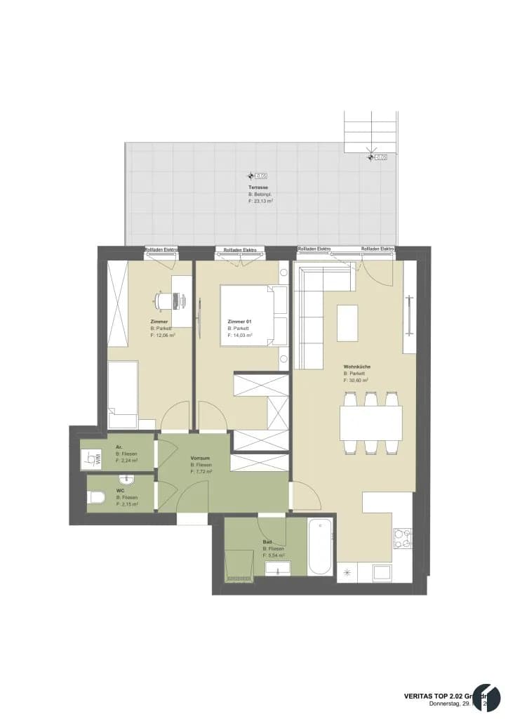 3-Zimmer-Wohnung kaufen in Tulln – 74,34 m², € 449.000 – Bild 28 von 31
