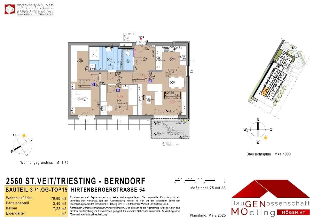 3-Zimmer-Wohnung mieten in Baden – 76,6 m², € 929 – Bild 5 von 5