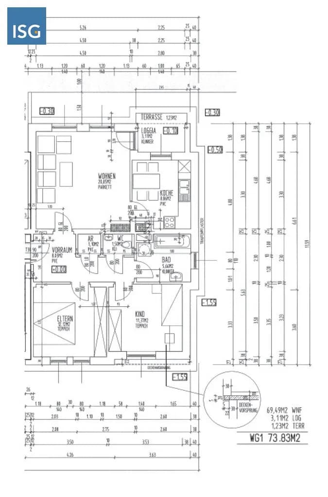 3-Zimmer-Wohnung mieten in Grieskirchen – 74 m², € 702 – Bild 2 von 2