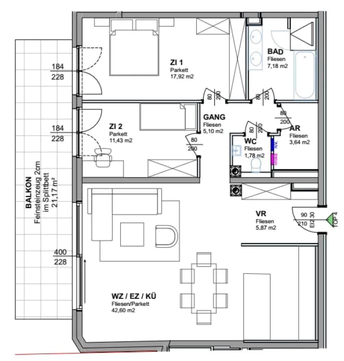3-Zimmer-Wohnung kaufen in Mödling – 95 m², € 690.000 – Bild 9 von 9