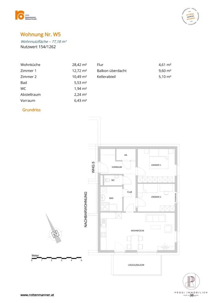 4-Zimmer-Wohnung mieten in Leibnitz – 93,63 m², € 1.095 – Bild 2 von 2