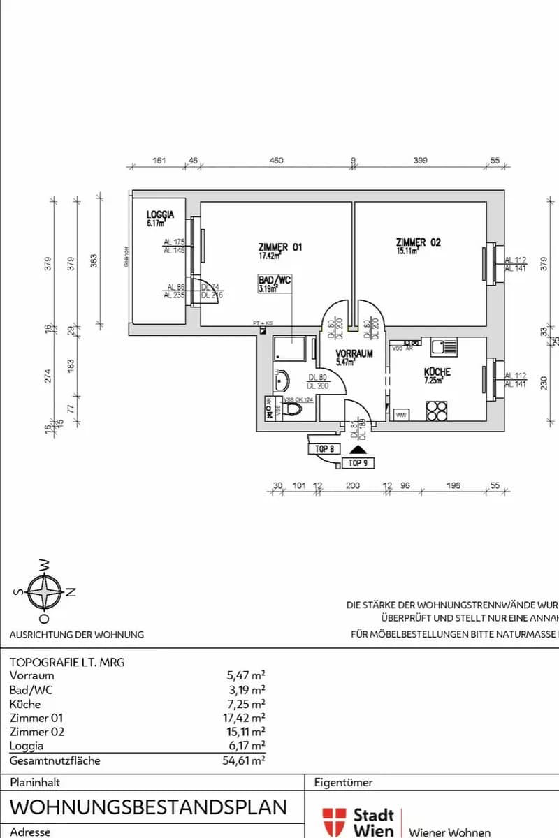 2-Zimmer-Wohnung mieten in Wien – 55 m², € 581 – Bild 2 von 18
