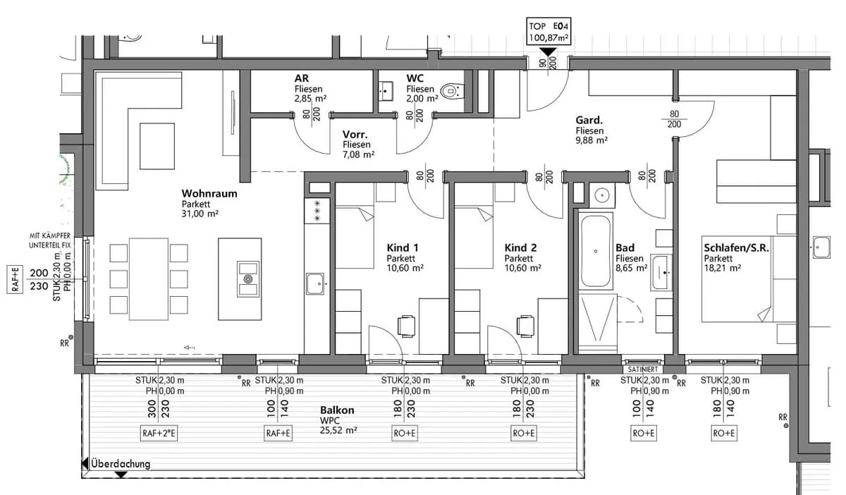 4-Zimmer-Wohnung kaufen in Urfahr-Umgebung – 100,87 m², € 489.000 – Bild 2 von 19