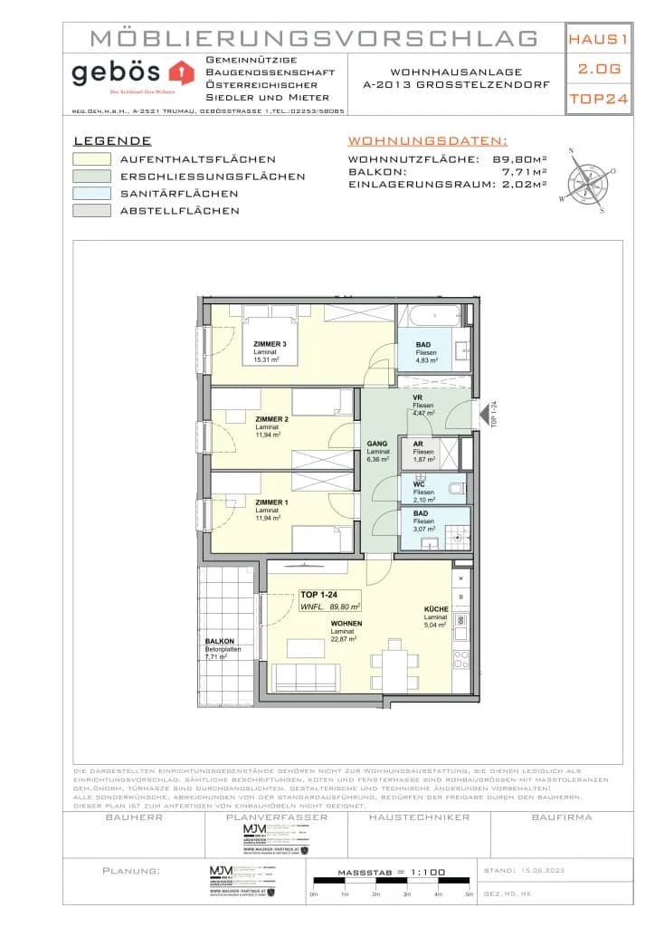 4-Zimmer-Wohnung mieten in Hollabrunn – 89,8 m², € 1.206 – Bild 20 von 21