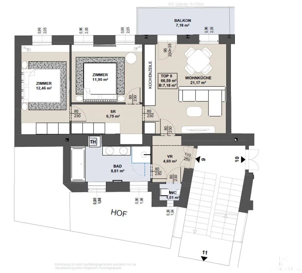 3-Zimmer-Wohnung kaufen in Wien – 66,19 m², € 525.000 – Bild 23 von 23