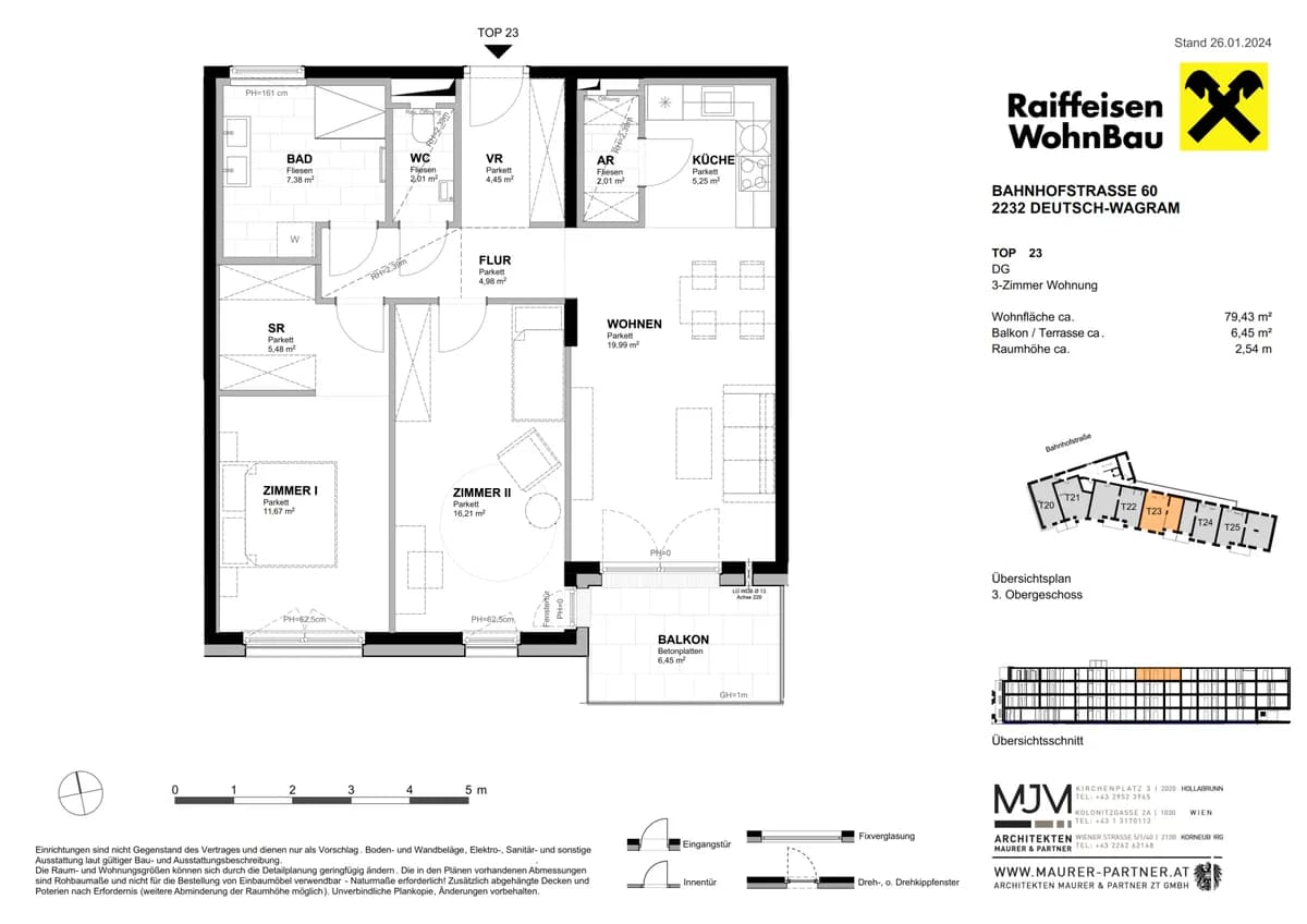 3-Zimmer-Wohnung kaufen in Gänserndorf – 78,64 m², € 448.200 – Bild 3 von 3