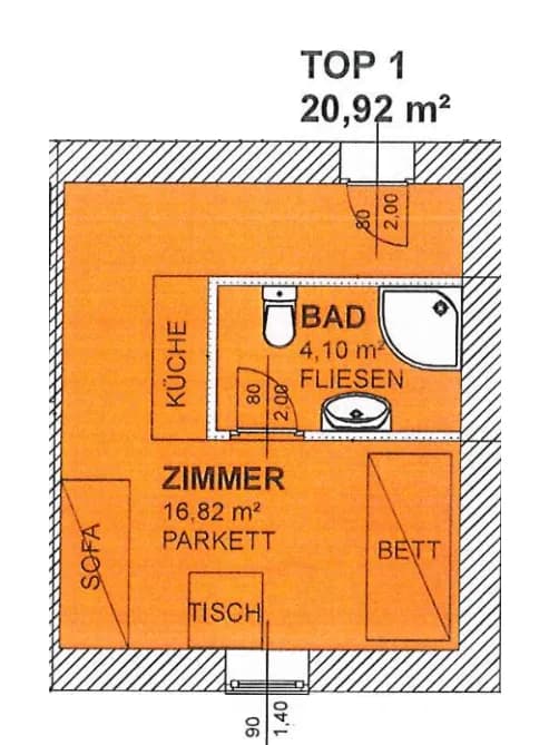 1-Zimmer-Wohnung mieten in Murtal – 20,92 m², € 299 – Bild 5 von 5