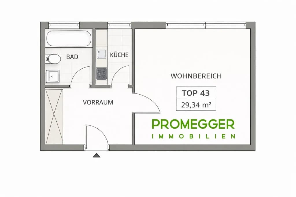 1-Zimmer-Wohnung kaufen in Salzburg Stadt – 29,43 m², € 168.000 – Bild 5 von 16
