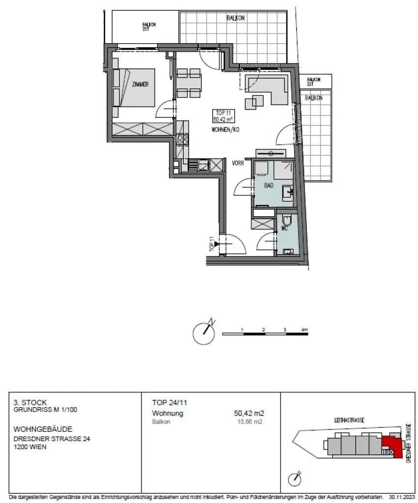 2-Zimmer-Wohnung mieten in Wien – 50,42 m², € 1.199 – Bild 11 von 11
