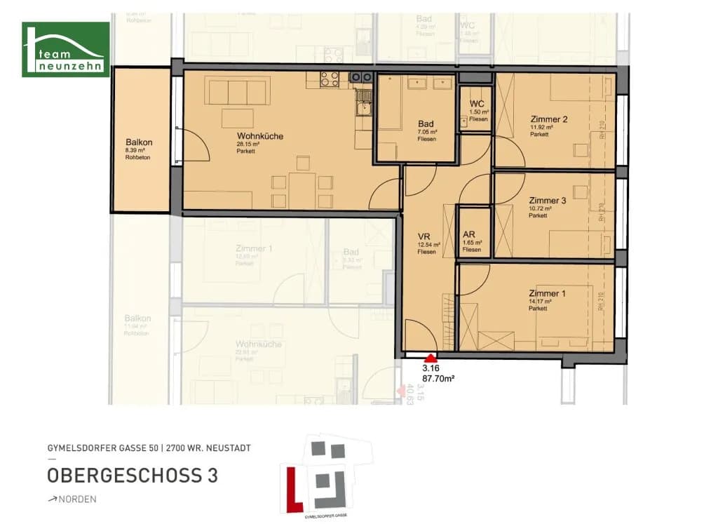 4-Zimmer-Wohnung mieten in Wiener Neustadt – 87,7 m², € 1.385 – Bild 19 von 19