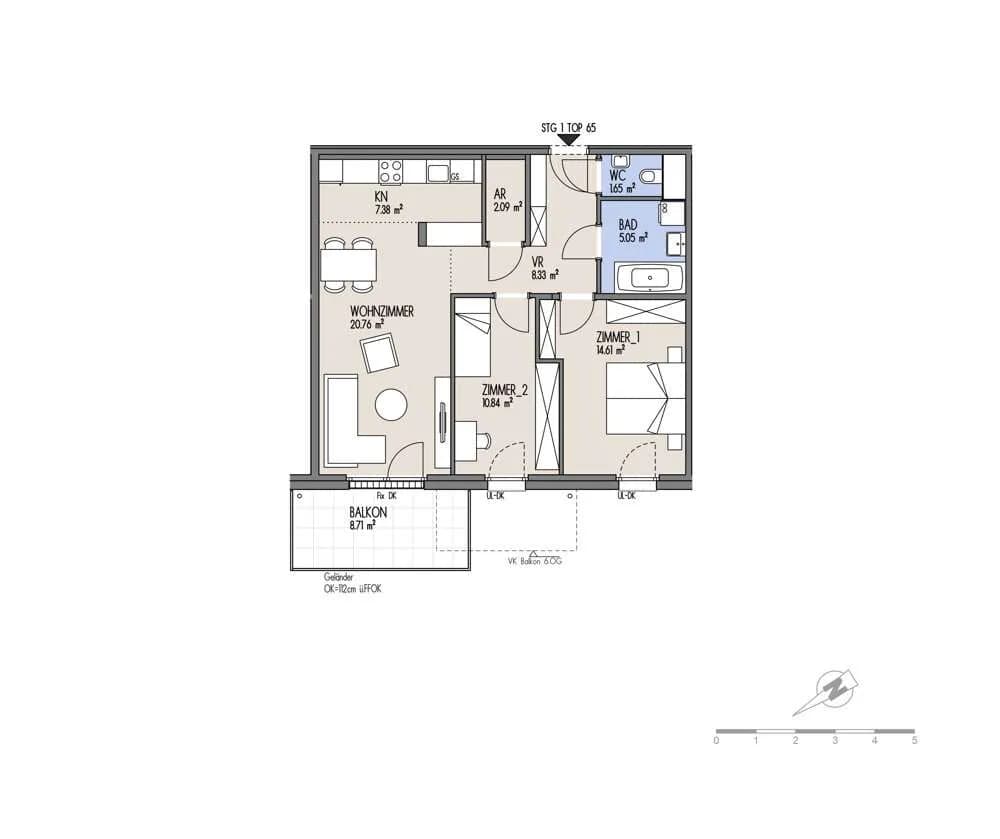 3-Zimmer-Wohnung kaufen in Wien – 71,3 m², € 398.000 – Bild 2 von 22