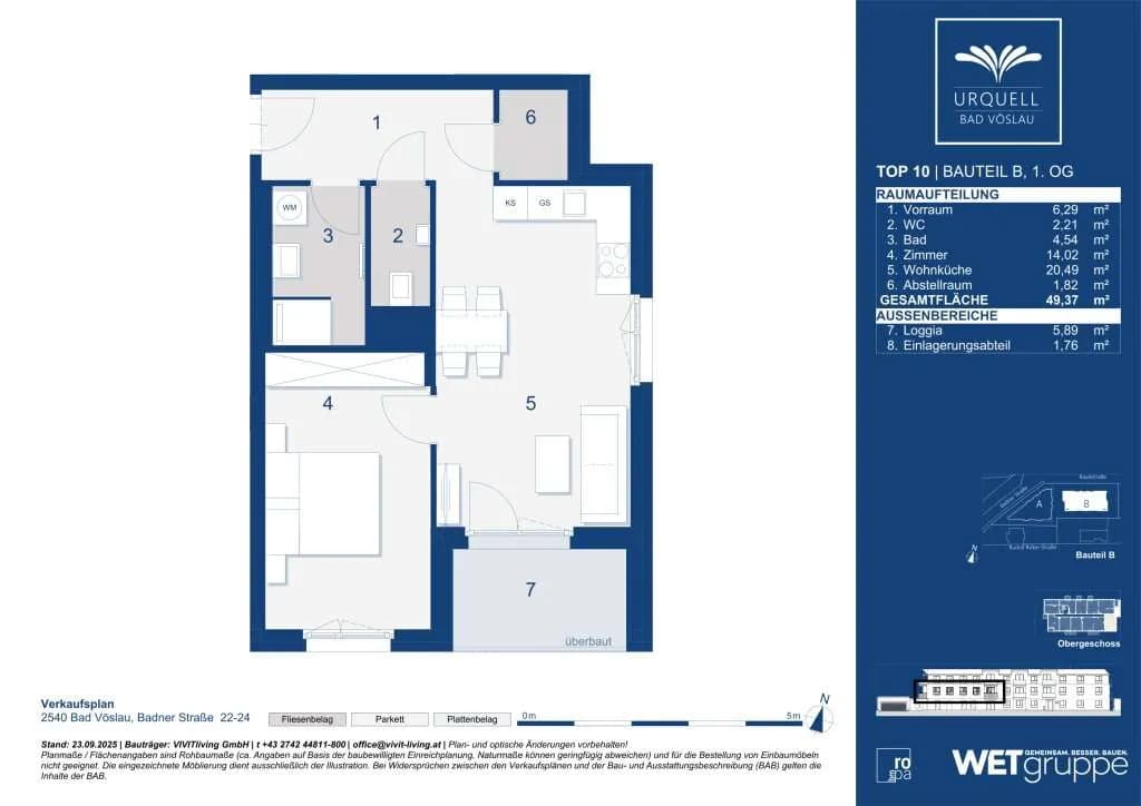 2-Zimmer-Wohnung kaufen in Baden – 49,37 m², € 299.000 – Bild 5 von 5
